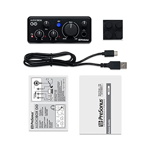 PreSonus AudioBox GO | USB-C Audio Interface for music production with Studio One DAW Recording Software, Music Tutorials, Sound Samples and Virtual Instruments PreSonus AudioBox GO | USB-C Audio Interface for music production with Studio One DAW Recording Software, Music Tutorials, Sound Samples and Virtual Instruments